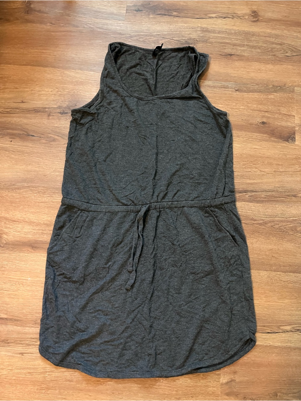 GAIAM Dark Charcoal Sleeveless Drawstring Jumpsuit